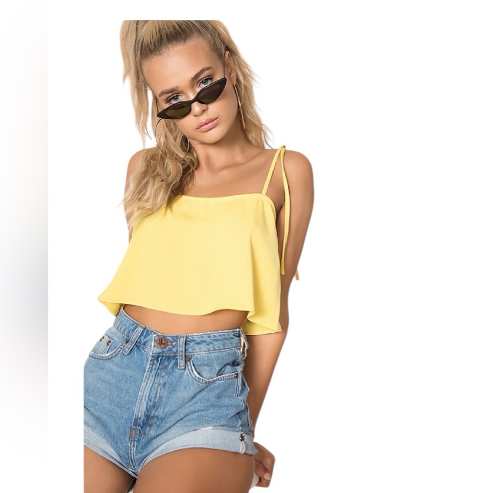 superdown Women's Melody Tie Cami Top Yellow Size XS NEW/NWT‎